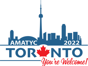 AMATYC 2022 Toronto You're welcome! The middle O of the city's name is replaced with a maple leaf, and the city's silhouette is above its name.